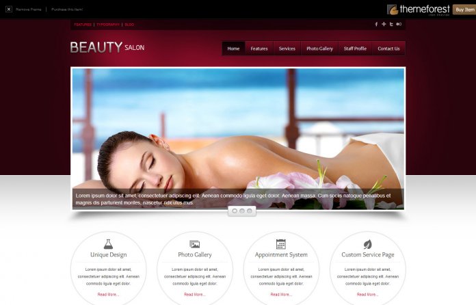 Beauty Salon Responsive Wordpress Template